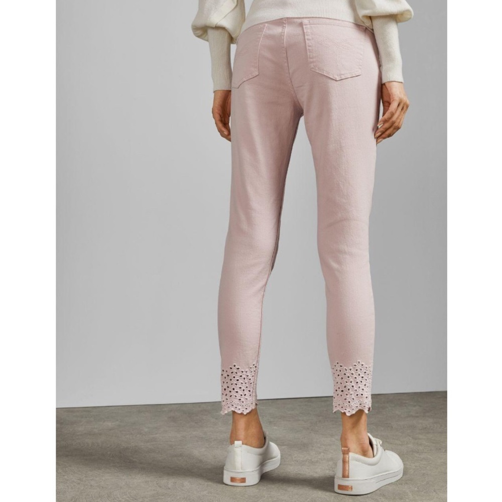 Ted Baker London Massiee Pastel Pink Eyelet Embroidered Skinny Jeans - Picture 6 of 16